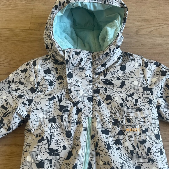 18 Months Boys Patterned One Piece Snowsuit - Black and White - Picture 4 of 4